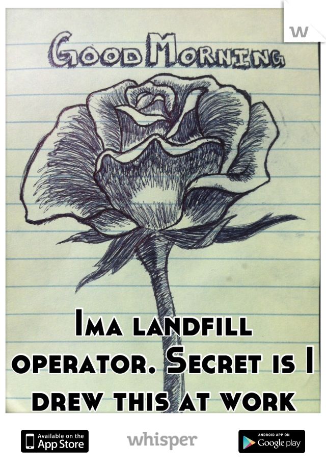 Ima landfill operator. Secret is I drew this at work for my fiancée :)