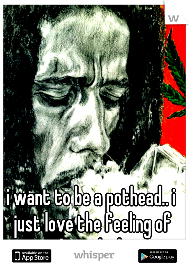 i want to be a pothead.. i just love the feeling of being high