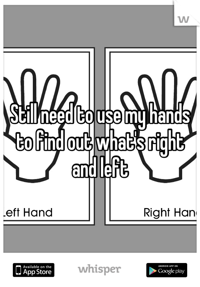 Still need to use my hands to find out what's right and left