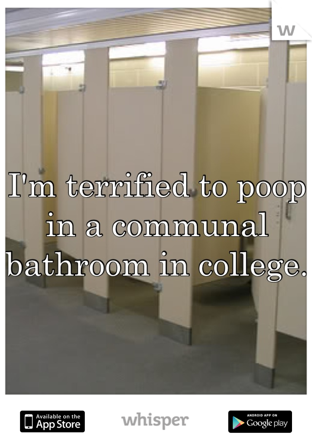 I'm terrified to poop in a communal bathroom in college. 