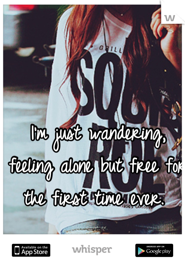 I'm just wandering, feeling alone but free for the first time ever. 