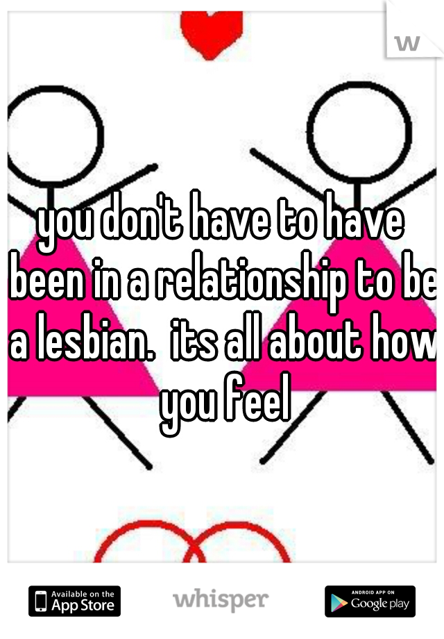 you don't have to have been in a relationship to be a lesbian.  its all about how you feel