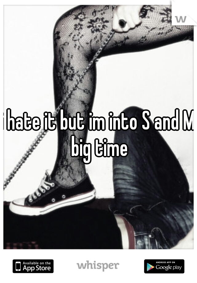 i hate it but im into S and M big time