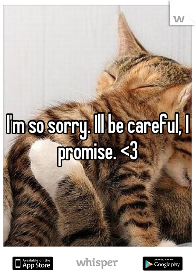 I'm so sorry. Ill be careful, I promise. <3