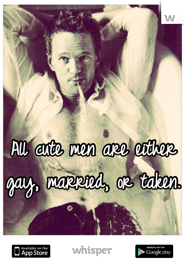 All cute men are either gay, married, or taken.