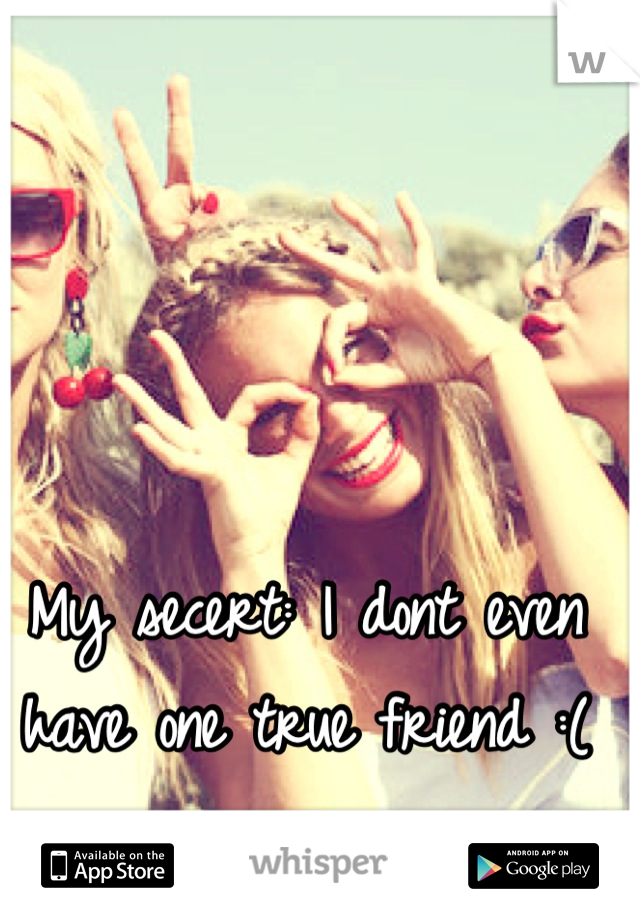 My secert: I dont even have one true friend :(