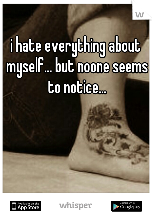 i hate everything about myself... but noone seems to notice...