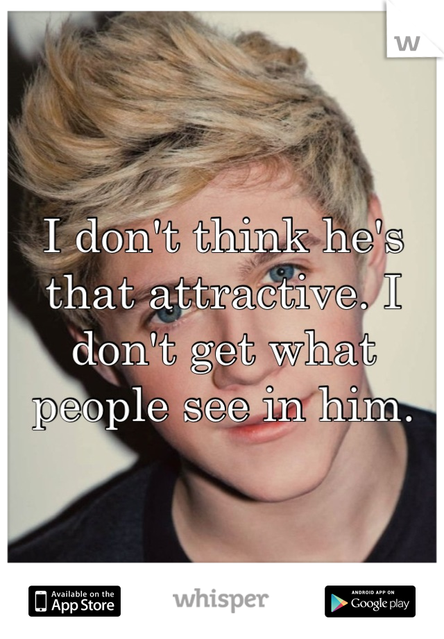 I don't think he's that attractive. I don't get what people see in him.