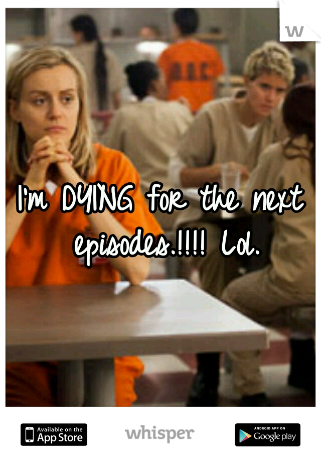 I'm DYING for the next episodes.!!!! Lol.