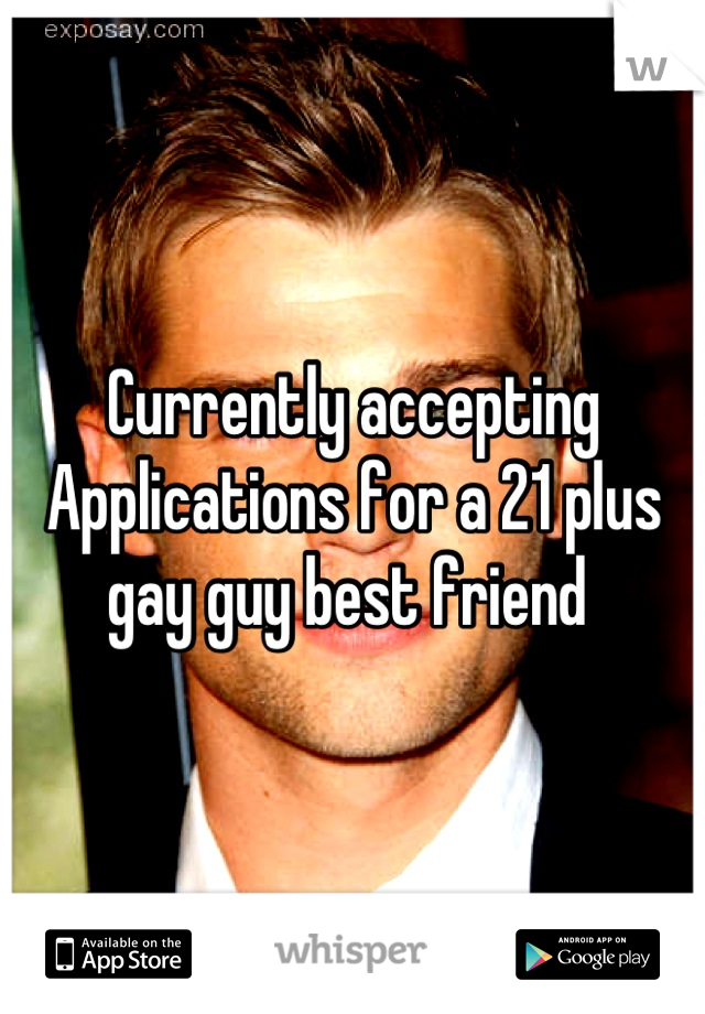 Currently accepting Applications for a 21 plus gay guy best friend 