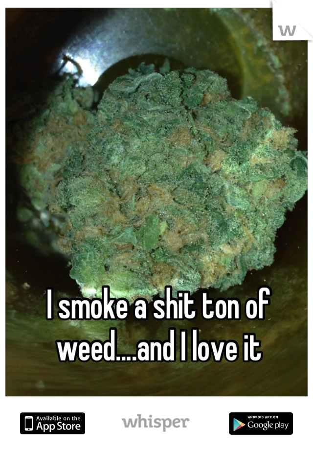 I smoke a shit ton of weed....and I love it