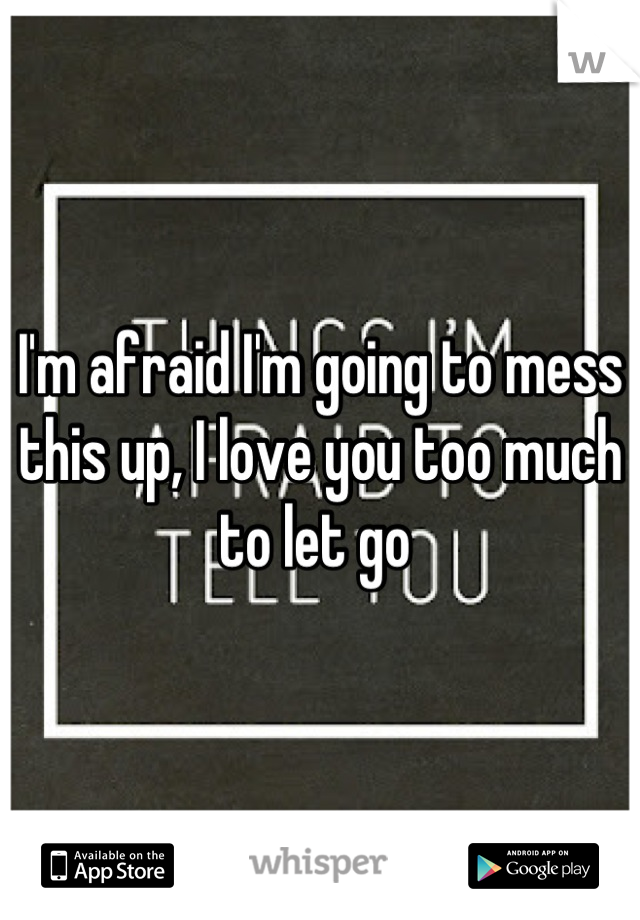 I'm afraid I'm going to mess this up, I love you too much to let go 