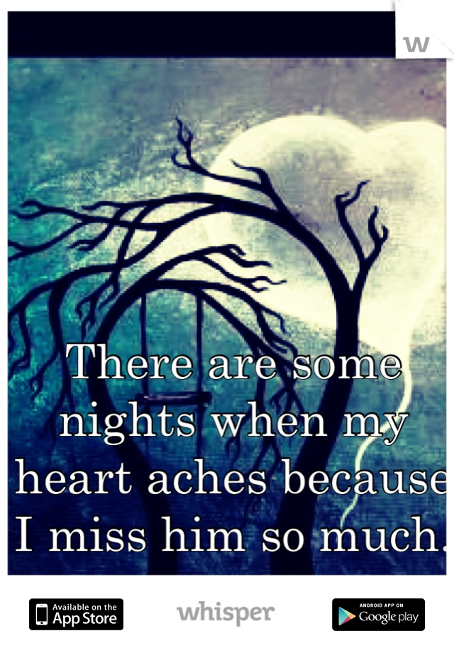 There are some nights when my heart aches because I miss him so much. 