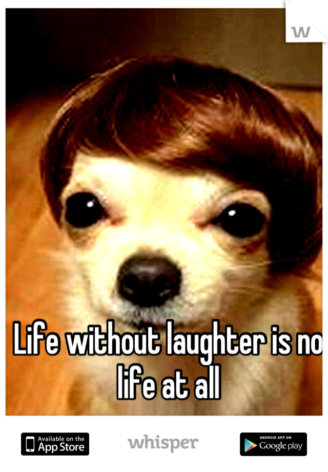 Life without laughter is no life at all