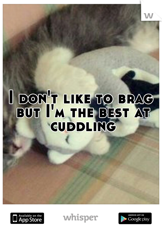 I don't like to brag but I'm the best at cuddling