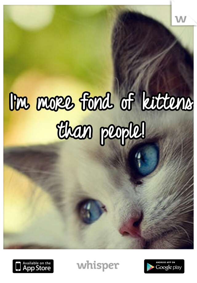 I'm more fond of kittens than people! 