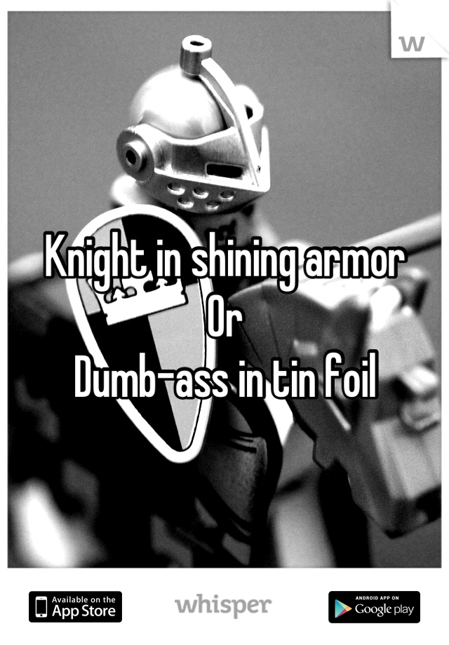 Knight in shining armor 
Or
Dumb-ass in tin foil