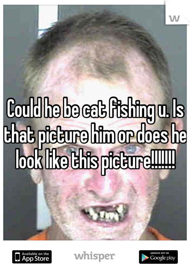 Could he be cat fishing u. Is that picture him or does he look like this picture!!!!!!!