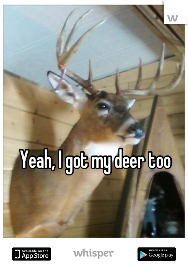 Yeah, I got my deer too