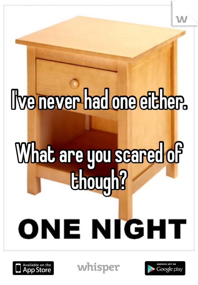 I've never had one either. 

What are you scared of though?