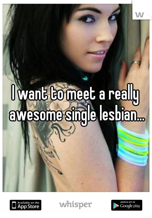I want to meet a really awesome single lesbian...