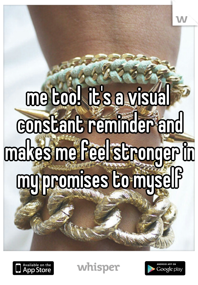 me too!  it's a visual constant reminder and makes me feel stronger in my promises to myself