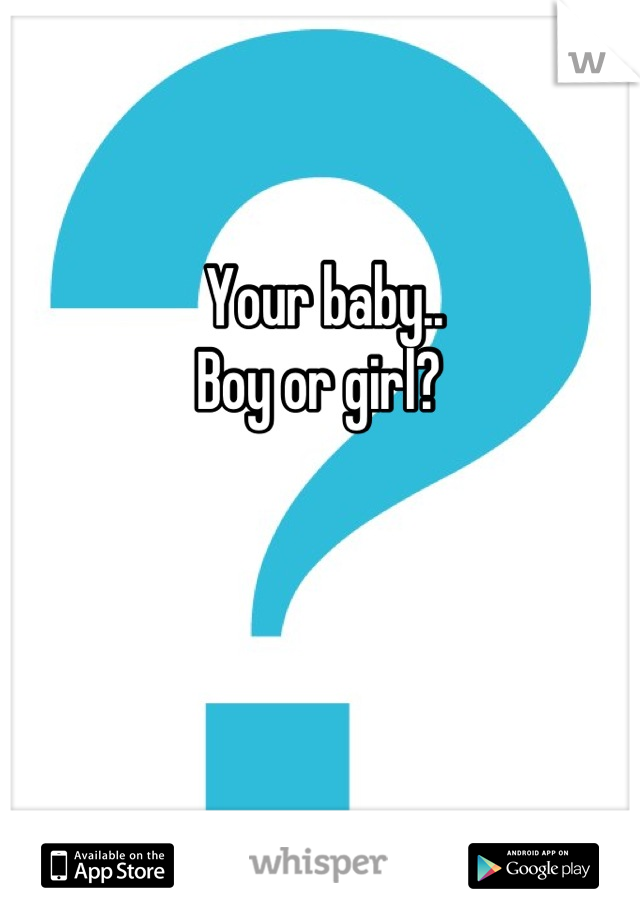 Your baby..
Boy or girl? 