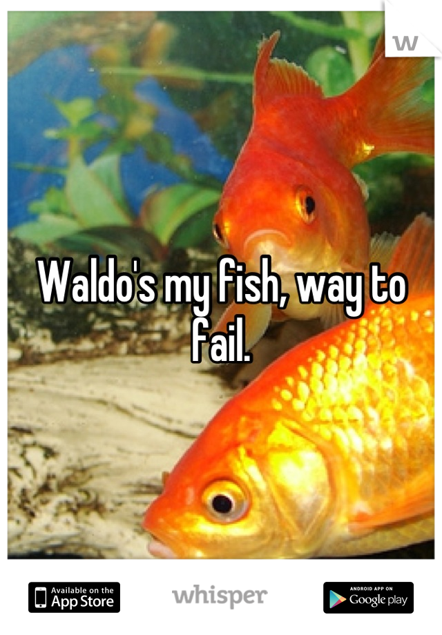 Waldo's my fish, way to fail.