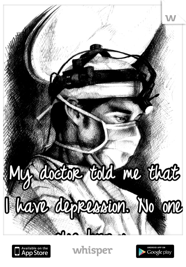 My doctor told me that I have depression. No one else knows.