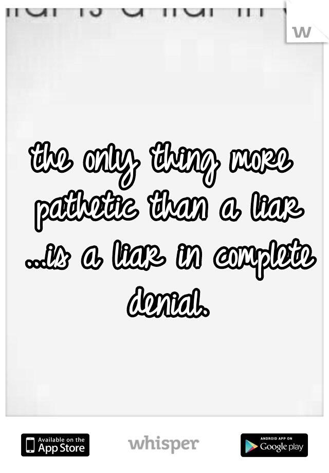 the only thing more pathetic than a liar ...is a liar in complete denial.