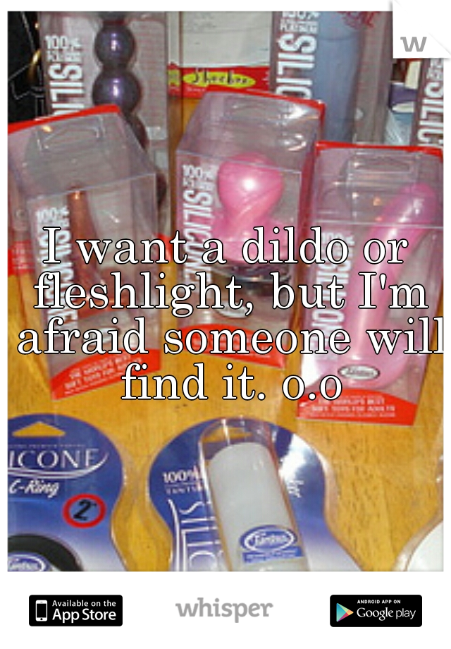 I want a dildo or fleshlight, but I'm afraid someone will find it. o.o