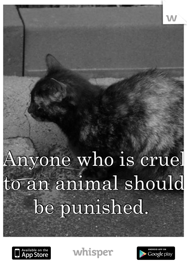 



Anyone who is cruel to an animal should be punished. 