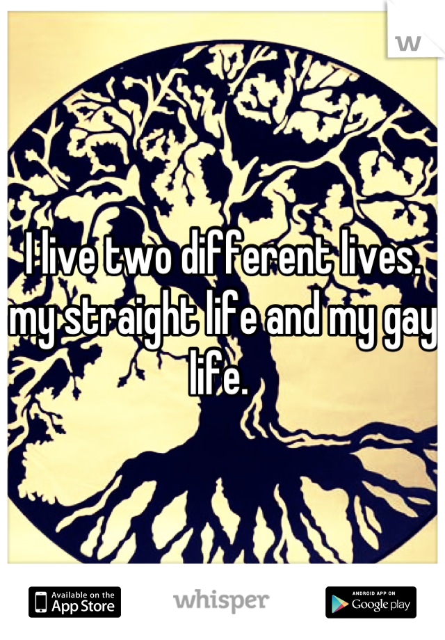 I live two different lives. my straight life and my gay life. 