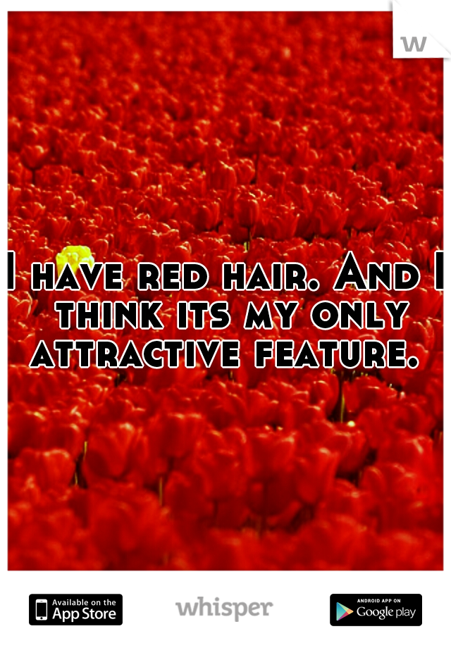 I have red hair. And I think its my only attractive feature. 