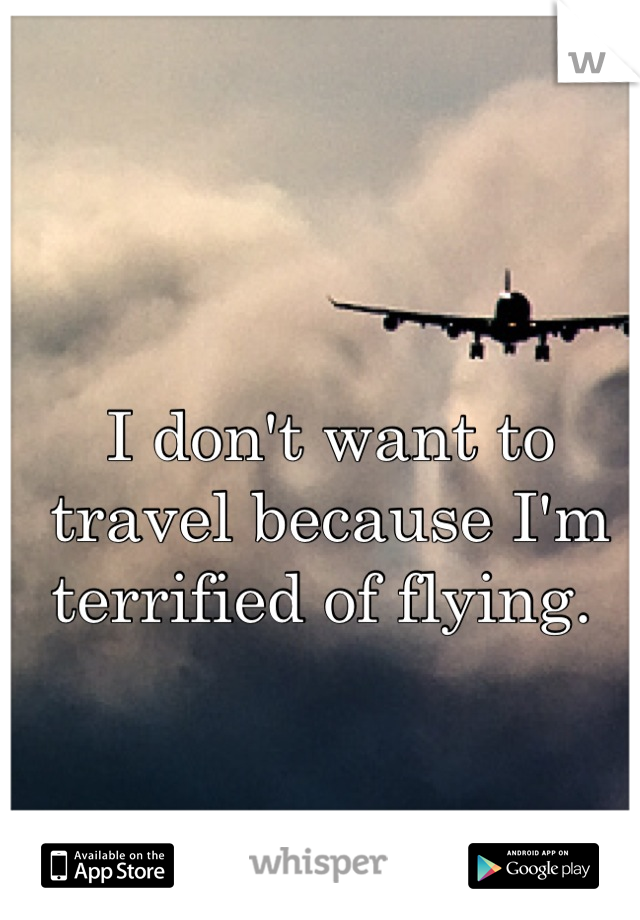 I don't want to travel because I'm terrified of flying. 