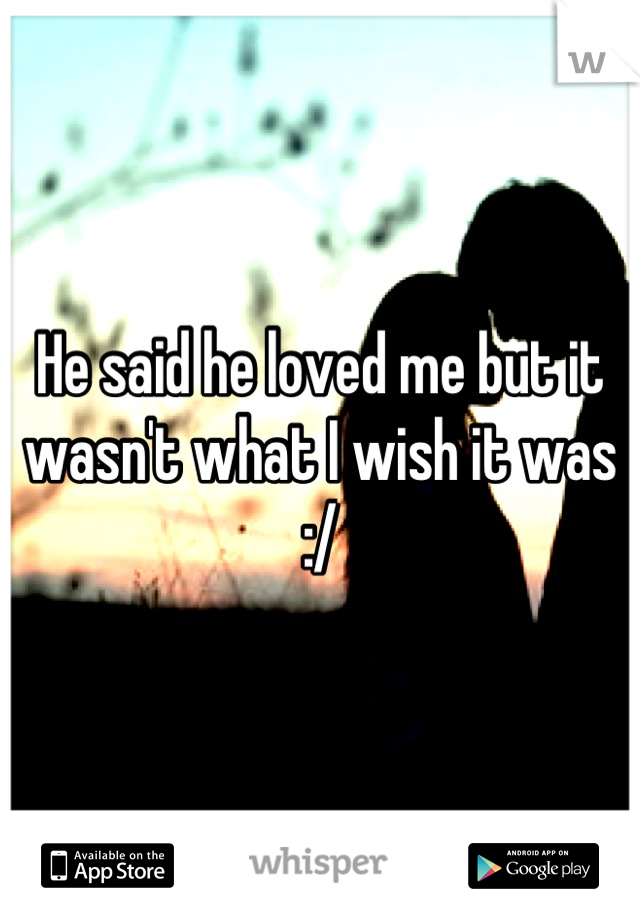 He said he loved me but it wasn't what I wish it was :/