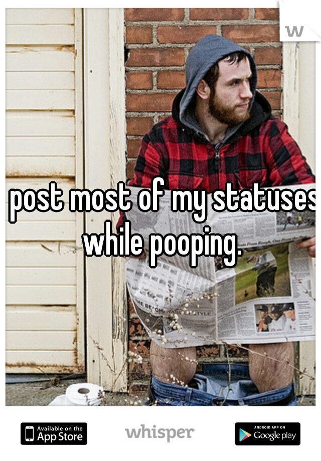 I post most of my statuses while pooping.