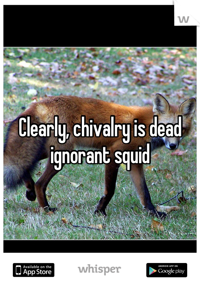 Clearly, chivalry is dead ignorant squid