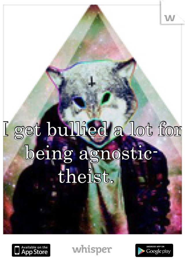 I get bullied a lot for being agnostic-theist.  