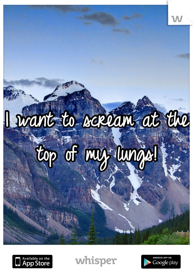 I want to scream at the top of my lungs!