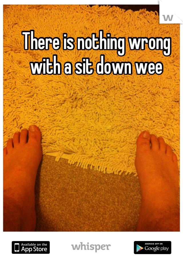 There is nothing wrong with a sit down wee