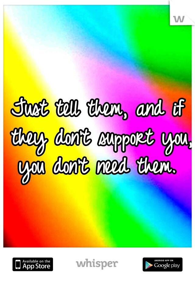 Just tell them, and if they don't support you, you don't need them. 