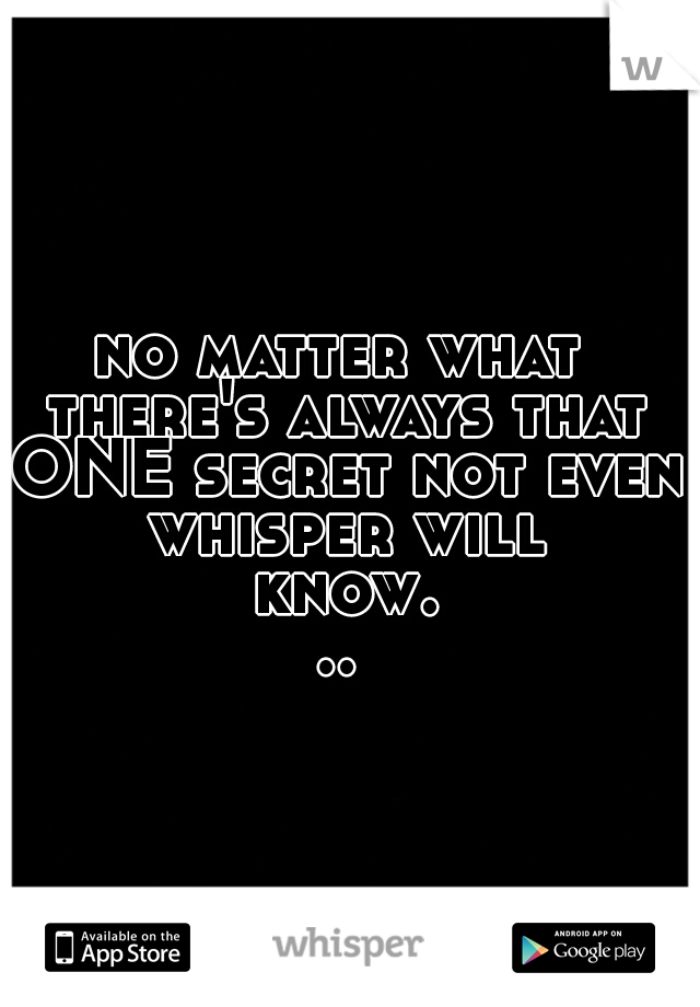 no matter what there's always that ONE secret not even whisper will know...