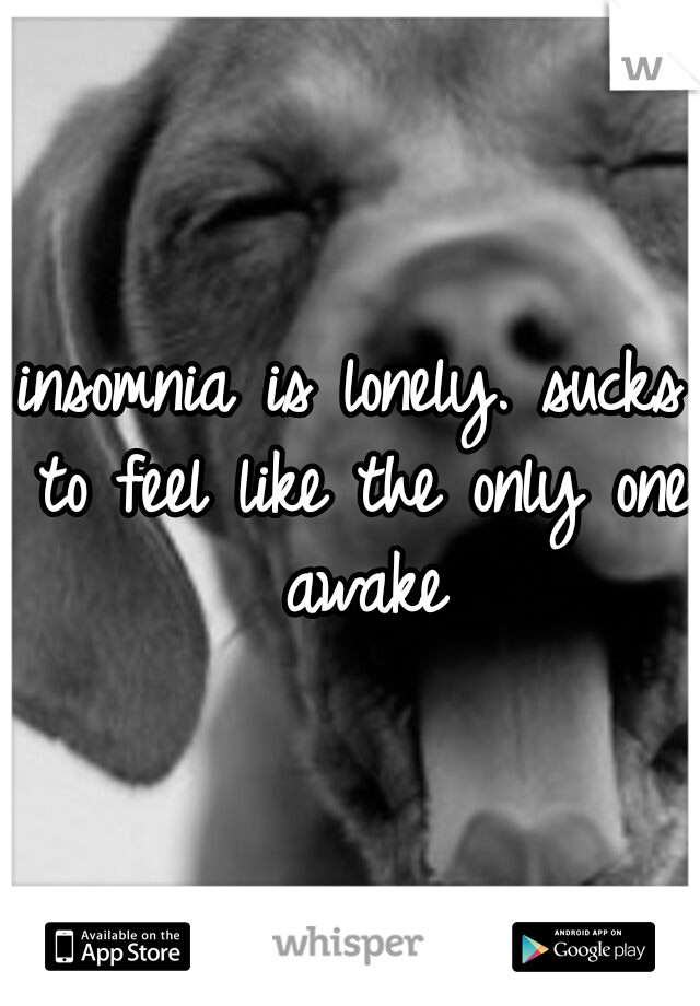 insomnia is lonely. sucks to feel like the only one awake
