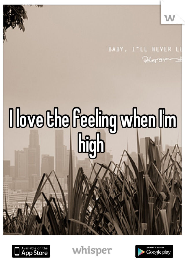I love the feeling when I'm high 