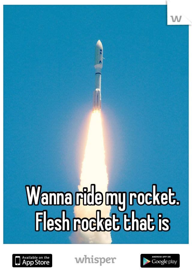 Wanna ride my rocket. Flesh rocket that is