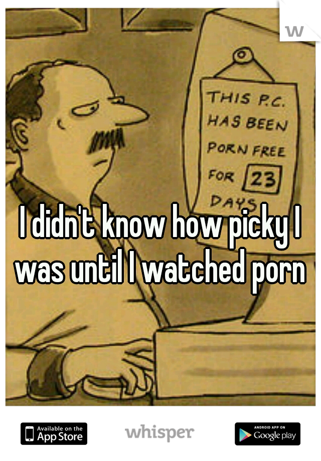 I didn't know how picky I was until I watched porn 
