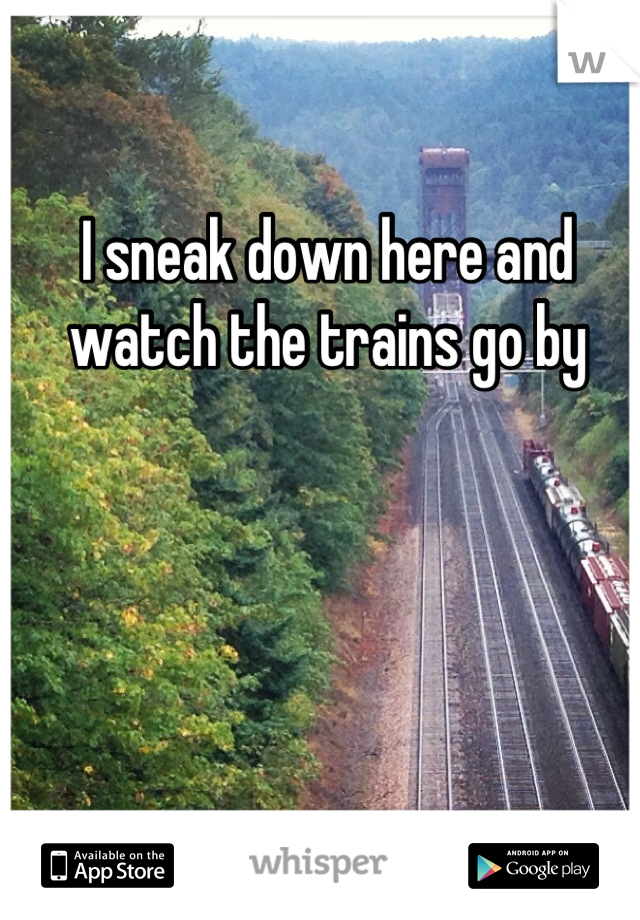 I sneak down here and watch the trains go by