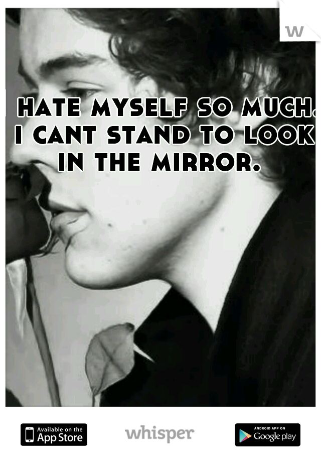 I hate myself so much. i cant stand to look in the mirror. 