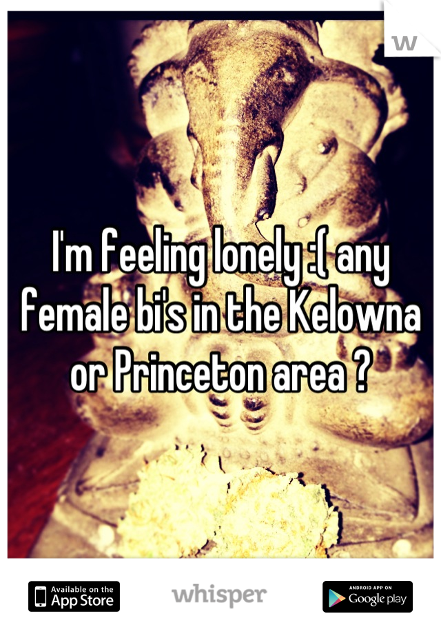I'm feeling lonely :( any female bi's in the Kelowna or Princeton area ?